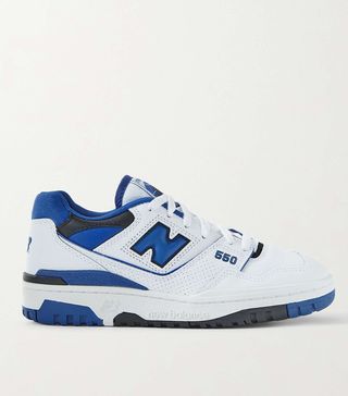 New Balance + 550 Rubber and Mesh-Trimmed Leather Sneakers