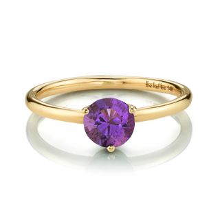 The Last Line + Large Solitaire Amethyst Ring
