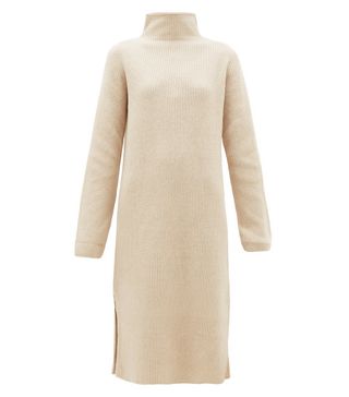 The Row + Funnel-Neck Ribbed Wool-Blend Sweater Dress