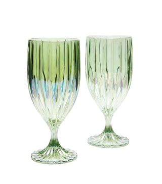 Luisa Beccaria + Set of Two Iridescent Fluted Water Glasses