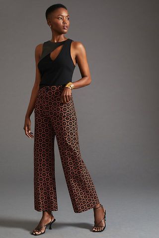 Maeve + The Colette Cropped Wide-Leg Ponte Pants