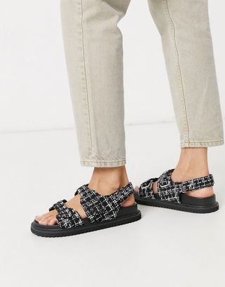 ASOS + Faster Sporty Sandals in Tweed