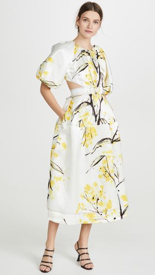 Aje + Mimosa Cutout Midi Dress