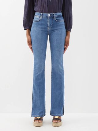 Frame + Le High Flare Slit Jeans