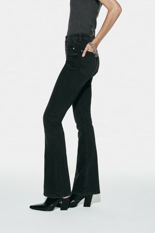 Zara + Flared High-Waist Jeans