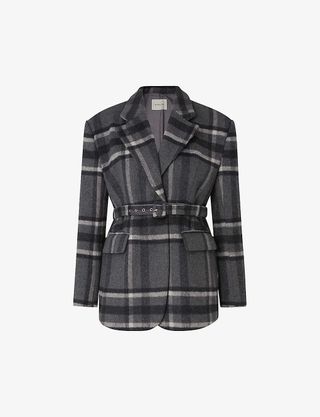 BY MALINA + Sophie checked Wool-Blend Jacket