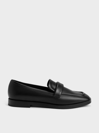 Charles & Keith + Square-Toe Penny Loafers
