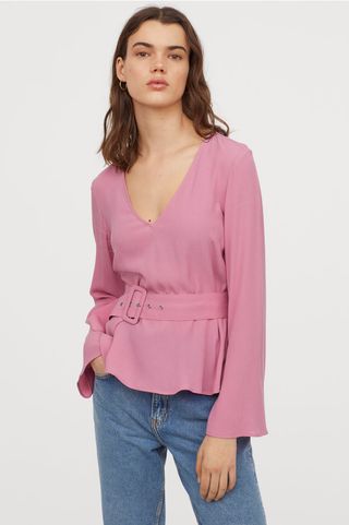 H&M + Belted Blouse