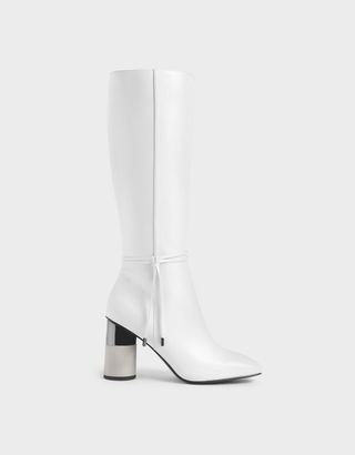 Charles 
Keith + Concrete Heel Knee-High Boots