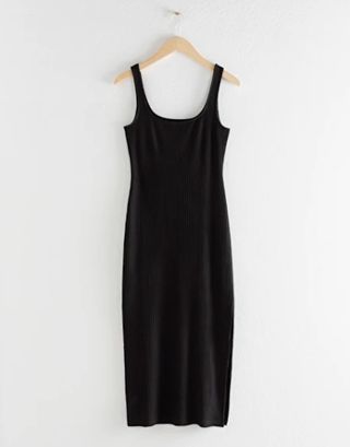 & Other Stories + Ribbed Fitted Midi Dress