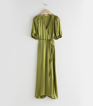 & Other Stories + Puff Sleeve Maxi Wrap Dress