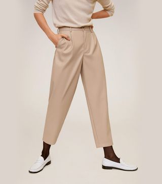 Mango + Relaxed Fit Faux-Leather Pants