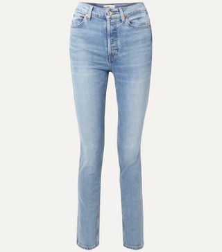 Re/Done + Comfort Stretch Double Needle High-Rise Skinny Jeans