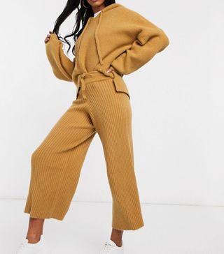 Missguided + Knitted Co-Ord in Camel
