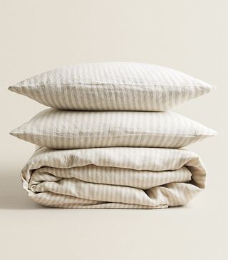 Zara + Striped Linen Bed Sheet