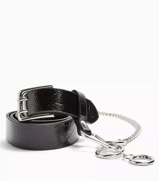 Topshop + Black Vinyl Chain Belt