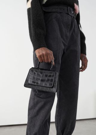 & Other Stories + Croc Embossed Mini Leather Bag