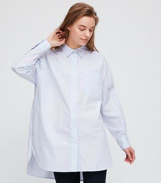 Uniqlo + Extra Fine Cotton Oversized Long-Sleeve Shirt