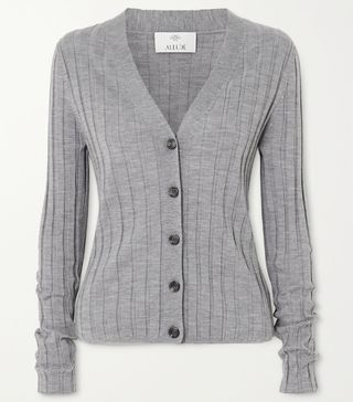 Allude + Ribbed Wool Cardigan