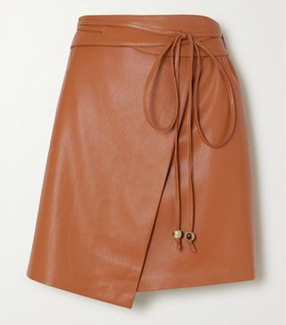 Nanushka + Sekoya Vegan Leather Wrap Mini Skirt