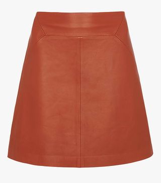 Whistles + A-Line Leather Mini Skirt