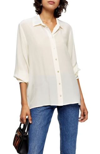 Topshop + Oversize Silk Shirt