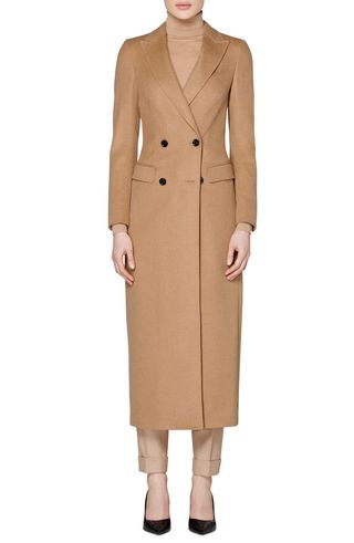 Suistudio + Anna Long Double Breasted Camel Hair Coat