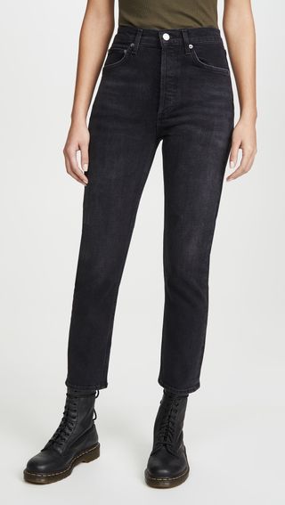 Agolde + Riley High Rise Straight Crop Jeans