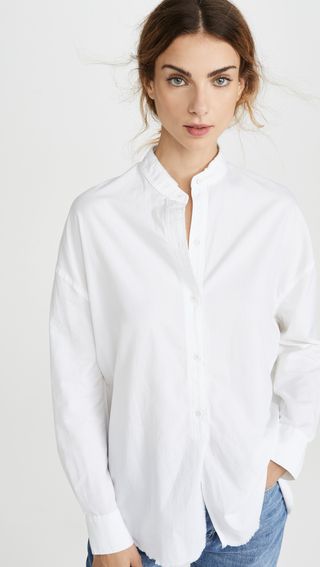 Vince + Raw Edge Oversized Button Down