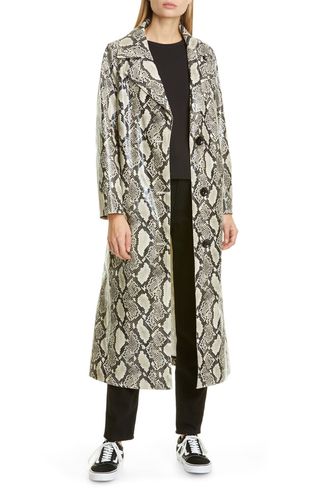 Stand Studio + Mollie Faux Snakeskin Coat