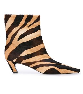 Khaite + The Ankle Zebra Print Boots