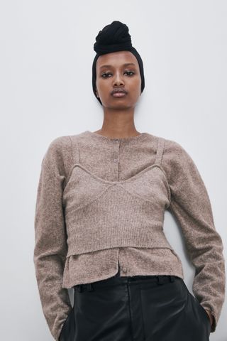 Zara + Wool Blend Crop Top