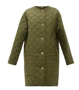 Burberry + Bardsey Diamond-Quilted Collarless Coat