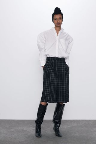 Zara + Long Plaid Shorts