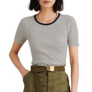 Alex Mill + Stripe Ribbed Cotton Tee