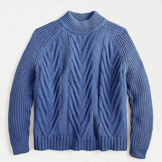 J Crew + Cable-Knit Mockneck Sweater