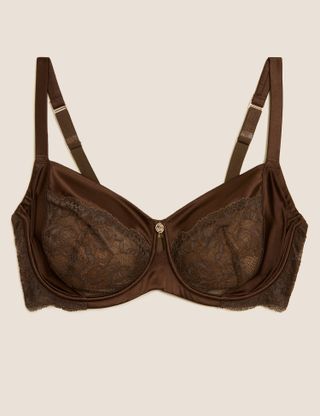 Marks & Spencer + Silk and Lace Wired Balcony Bra F-H