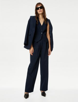 Marks & Spencer + Pleat Front Relaxed Trousers