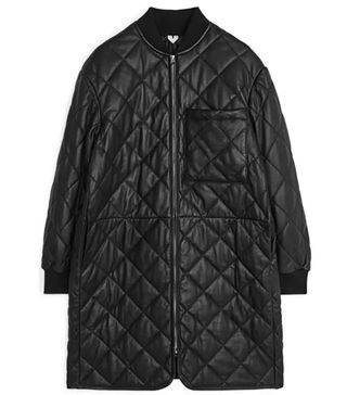 Arket + Quilted Leather Coat