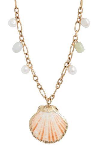 Knotty + Shells Pendant Necklace