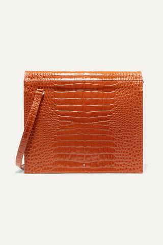 Gu_de + Edie Croc-Effect Leather Shoulder Bag