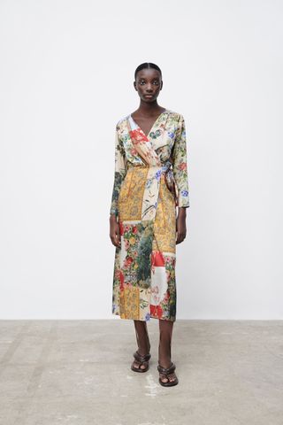 Zara + Crossover Patchwork Dress