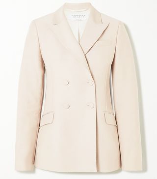 Gabriela Hearst + Joaquin Double-Breasted Pintucked Wool and Silk-Blend Blazer