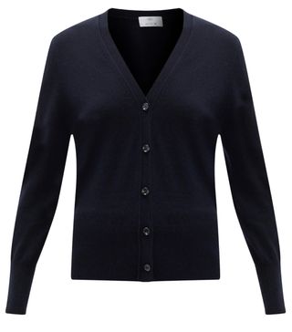Allude + V-neck Wool-Blend Cardigan