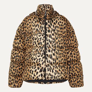 Balenciaga + C-Shape Hooded Leopard Puffer Jacket