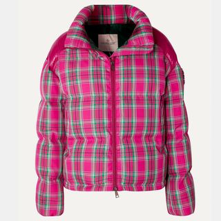 Moncler + Plaid Twill and Shell Down Puffer Jacket