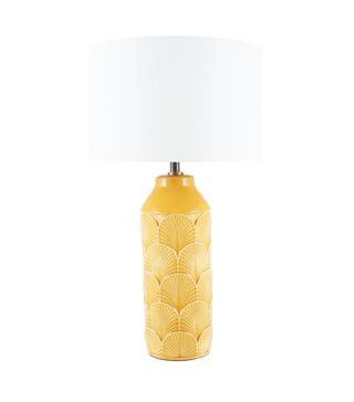 La Redoute + Embossed Mustard Ceramic Table Lamp