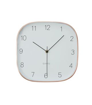 La Redoute + 29cm Elko White Square Wall Clock with Copper Case