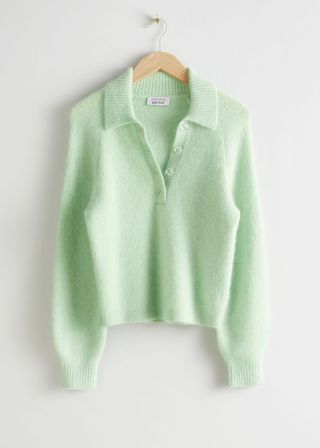 & Other Stories + Collared Wool Blend Ribbed Sweater