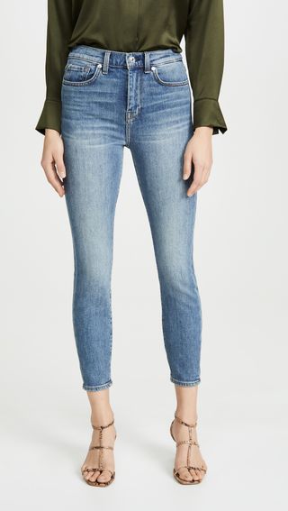 7 for All Mankind + High Rise Ankle Skinny Jeans